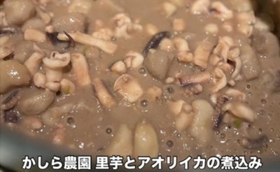 かしら農園里芋とアオリイカの煮込み